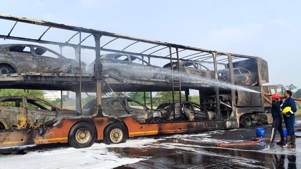 Container lorry fire 